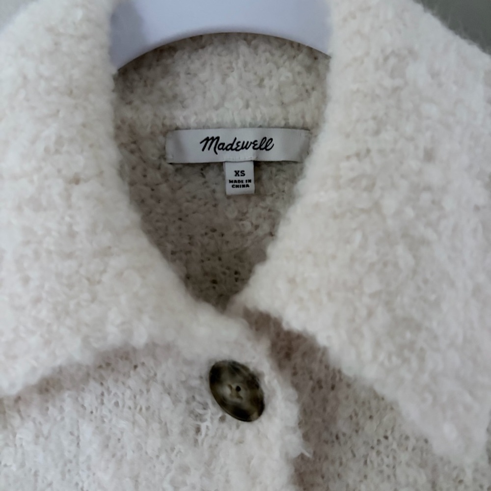 Madewell Jill Bouclé-Knit Sweater Jacket in Alabaster Ivory XS - Picture 5 of 9